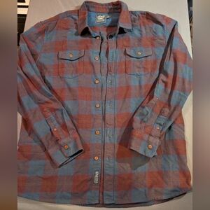 Grayers Red and Blue Plaid Flannel Shirt Jacket